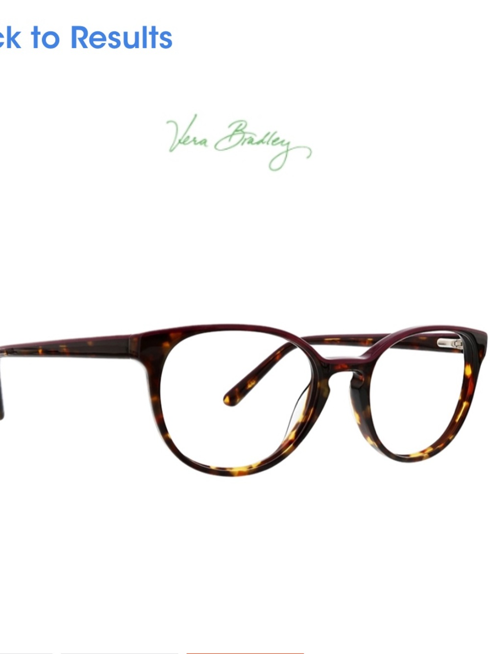 Vera Bradley Brown Tortoise Round Eyeglass Frames